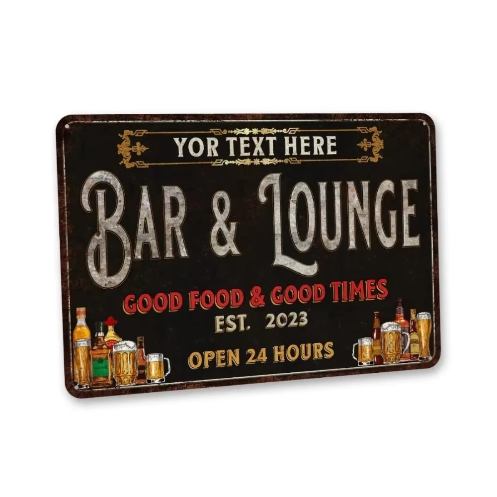 Home Bar Lounge - CIFbuy: gepersonaliseerde metalen wanddecoratie met een