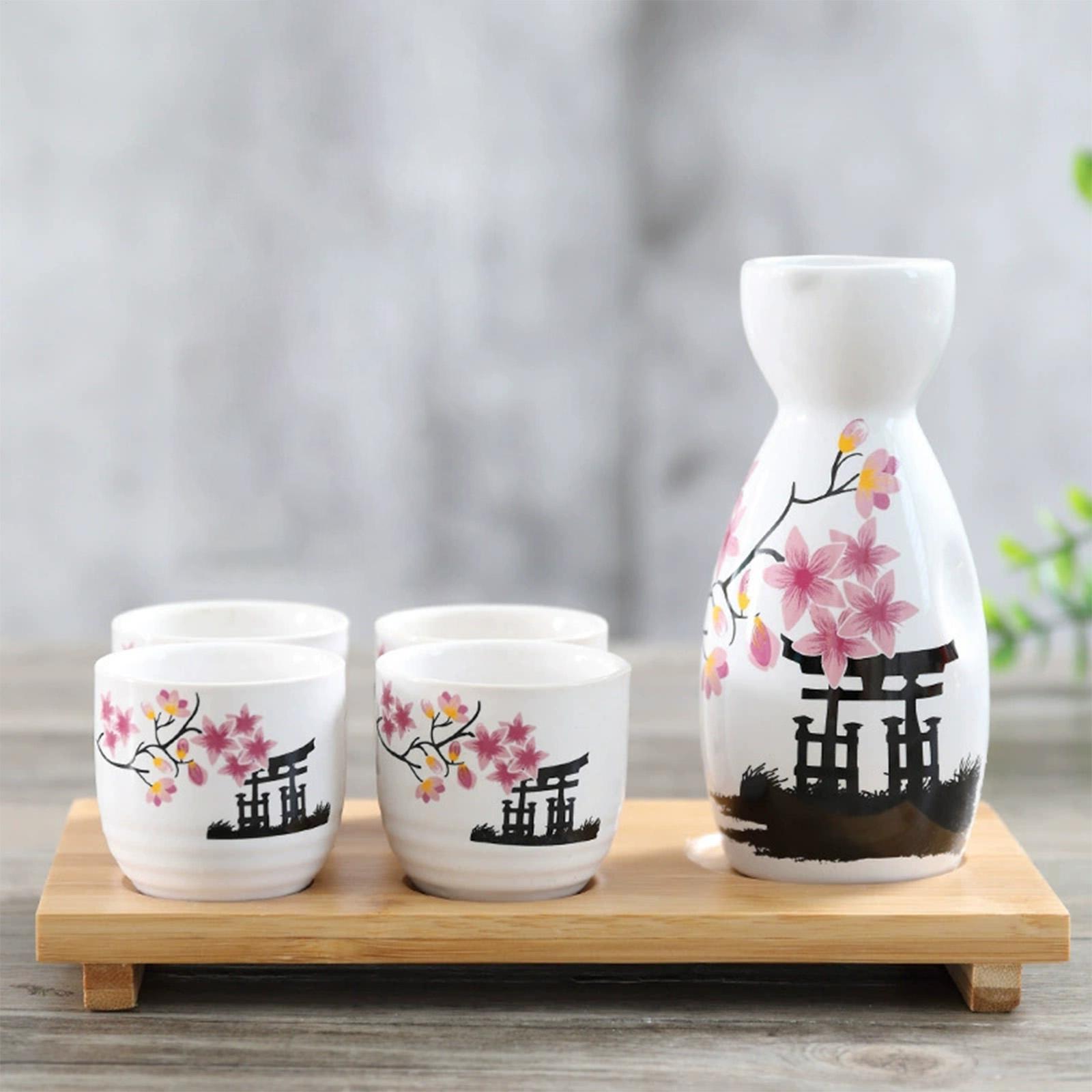 Japanse sake-set met bloemenmo - Home Bar Set recensie en prijs